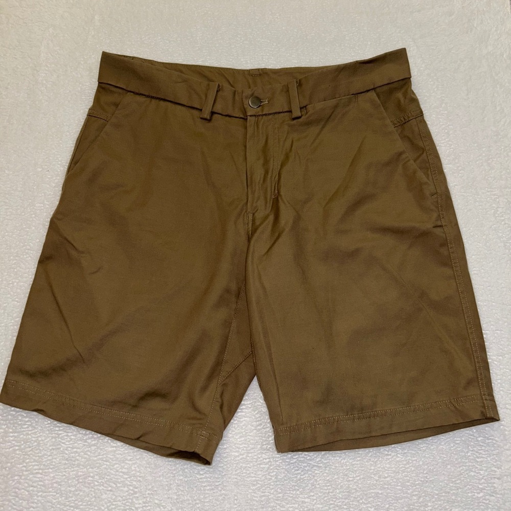 Lululemon Commission Golf Shorts Mens 32 Brown Warpstreme Chino 9 Inch Inseam